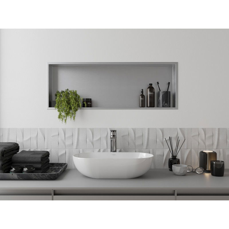 Mexen X-Wall-R etajeră de nișă cu flanșă 90 x 30 cm, inox - 1910903010