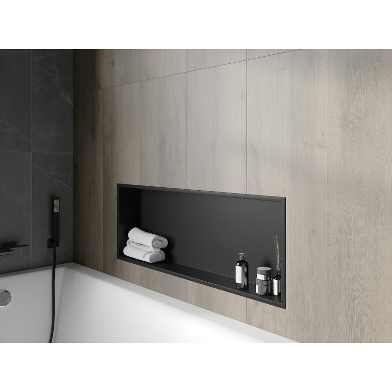 Mexen X-Wall-R raft încastrat cu margine 90 x 30 cm, negru - 1970903010