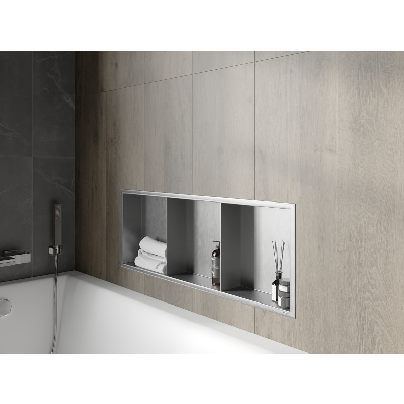 Mexen X-Wall-R raft nișă cu flanșă și raft 90 x 30 cm, inox - 1910903010S