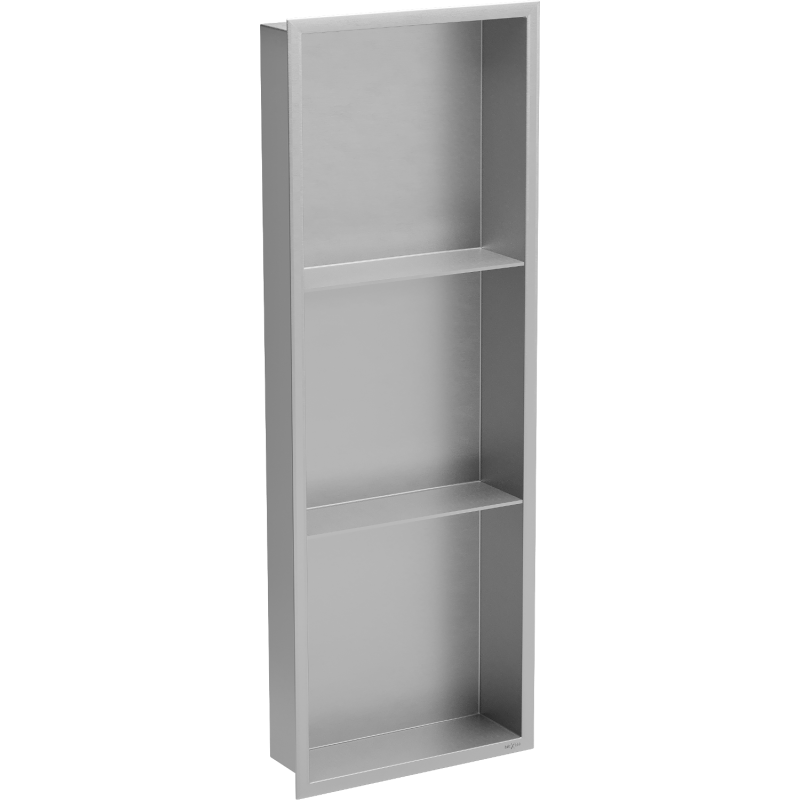 Mexen X-Wall-R süllyesztett polc peremmel és polccal 90 x 30 cm, inox - 1910903010S