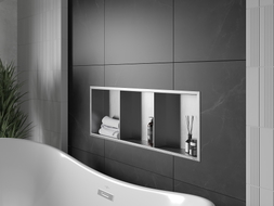 Mexen X-Wall-R fiókos polc peremmel és polccal 90 x 30 cm, inox - 1910903010S