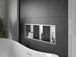 Mexen X-Wall-R fürdőszoba süllyesztett polc kerettel és polccal 90 x 30 cm, inox - 1910903010S
