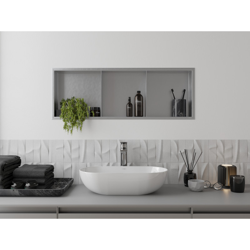 Mexen X-Wall-R raft nișă cu flanșă și raft 90 x 30 cm, inox - 1910903010S