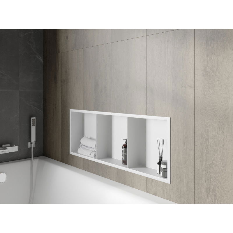 Mexen X-Wall-R raft de nișă cu flanșă și raft 90 x 30 cm, alb - 1920903010S