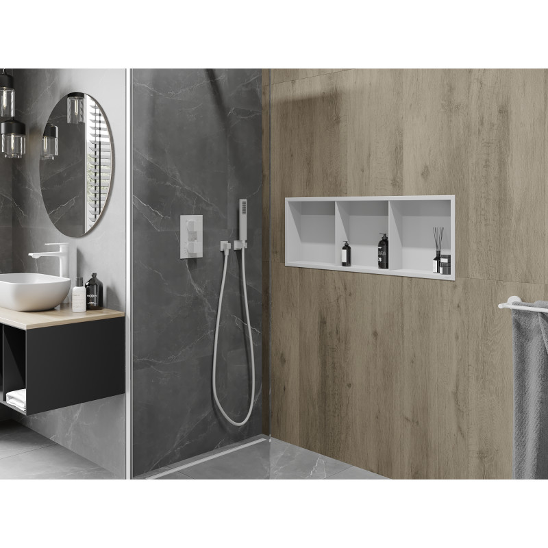 Mexen X-Wall-R fülkes polc gallérral és polccal 90 x 30 cm, fehér - 1920903010S