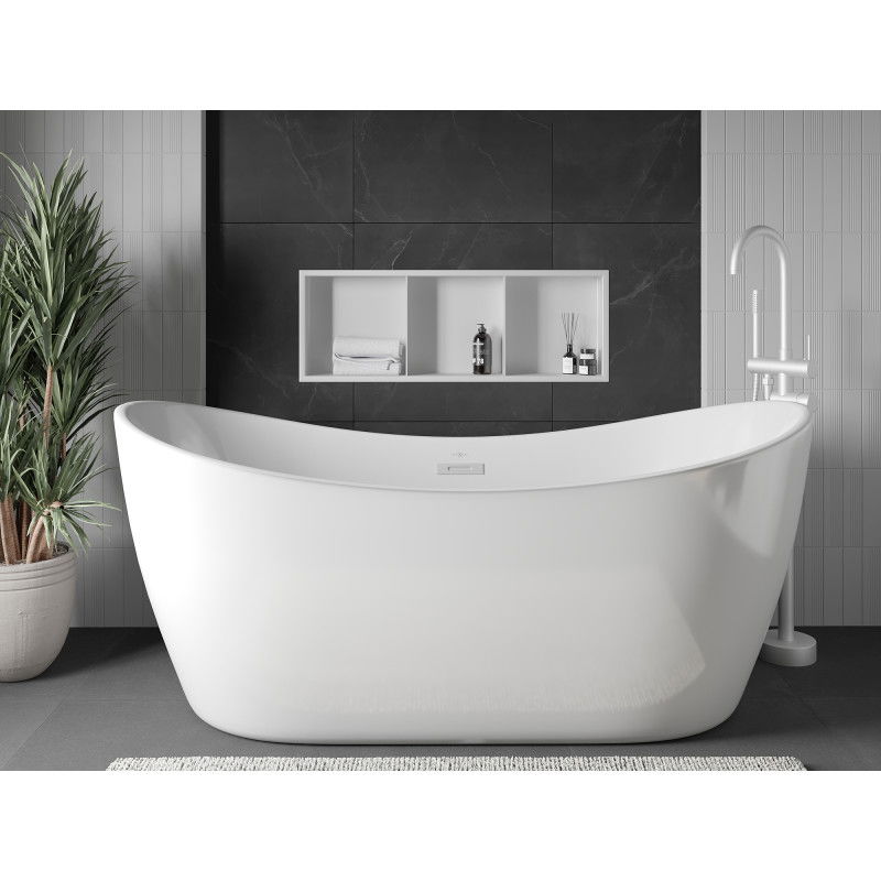 Mexen X-Wall-R raft de nișă cu flanșă și raft 90 x 30 cm, alb - 1920903010S