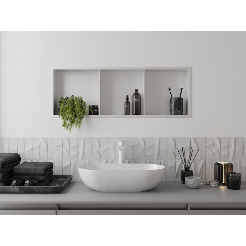 Mexen X-Wall-R raft de nișă cu flanșă și raft 90 x 30 cm, alb - 1920903010S