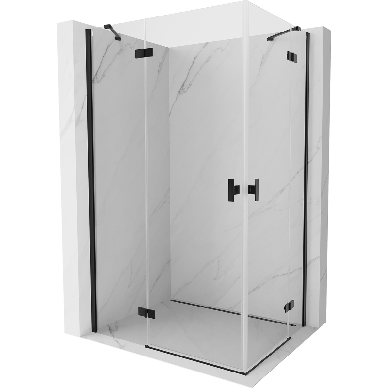 Mexen Mist H Duo fülke zuhanykabina 120 x 105 cm, átlátszó, fekete - 8A5-120L-105P-70-00