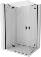 Mexen Mist H Duo cabină de duș pivotantă 70 x 115 cm, transparent, neagră - 8A5-070L-115P-70-00