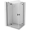 Mexen Mist H Duo cabină de duș cu uși batante 90 x 115 cm, transparent, negru - 8A5-090L-115P-70-00
