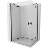 Mexen Mist H Duo nyíló zuhanykabint 105 x 115 cm, átlátszó, fekete - 8A5-105L-115P-70-00