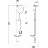 Set de duș glisant Mexen DB22, crom - 785224584-00