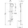 Mexen DB40 set de duș glisant, crom - 785404584-00
