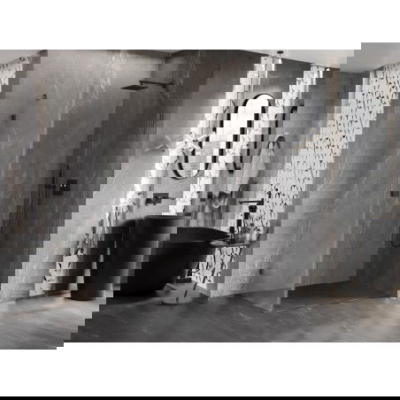 Mexen Lunar-B cabină de duș cu balamale dreapta 100 x 70 cm, transparentă, gri metalizat periat - 832-100-070-66-00-P