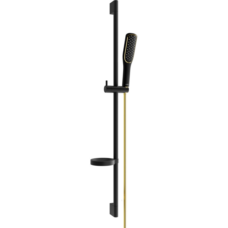 Mexen DS49 set de duș cu bară glisantă, negru/auriu - 785494583-57