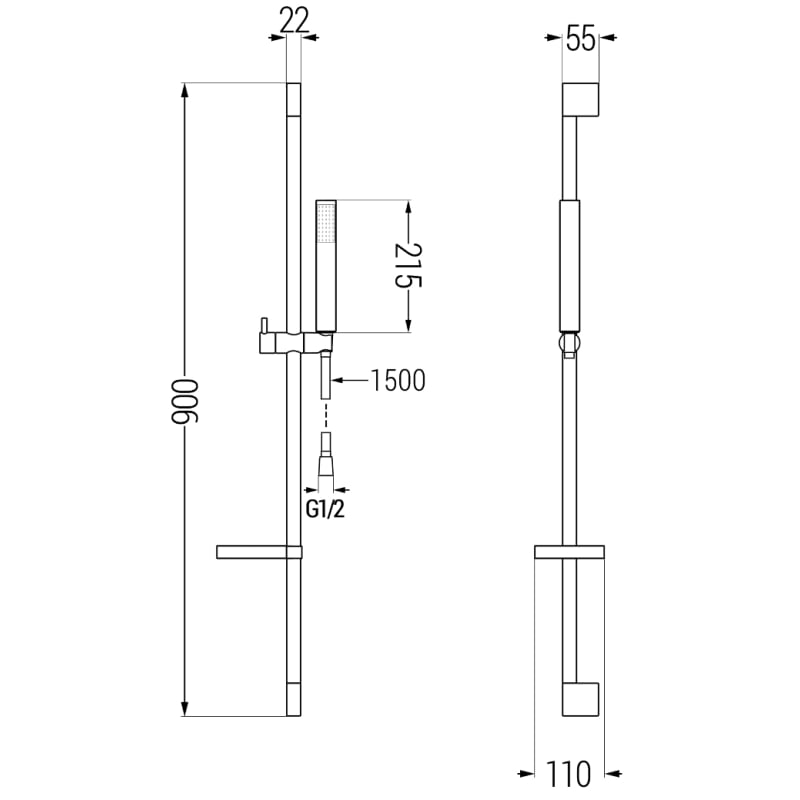 Mexen DS77 set de duș glisant, cromat - 785774583-00