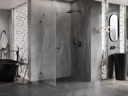 Mexen Lunar-B cabină de duș cu ușă batantă dreaptă 100 x 90 cm, transparent, gun gray periat - 832-100-090-66-00-P