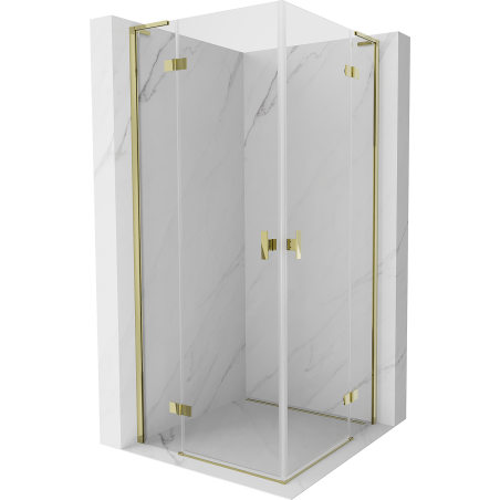 Mexen Mist-H L Duo cabină de duș cu uși 70 x 70 cm, transparent, auriu - 8A5L-070L-070P-50-00
