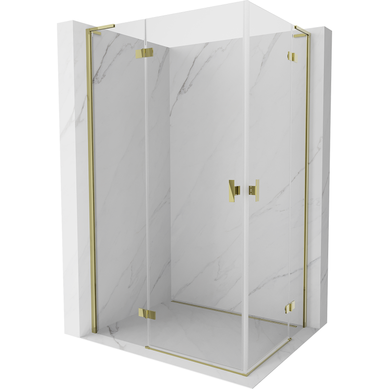 Mexen Mist-H L Duo cabină de duș cu deschidere 80 x 70 cm, transparent, auriu - 8A5L-080L-070P-50-00