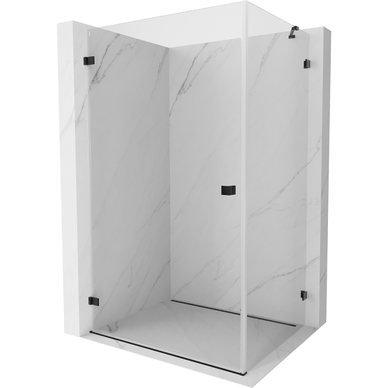 Mexen Lunar-B cabină de duș pivotantă stânga 100 x 70 cm, transparent, negru - 832-100-070-70-00-L