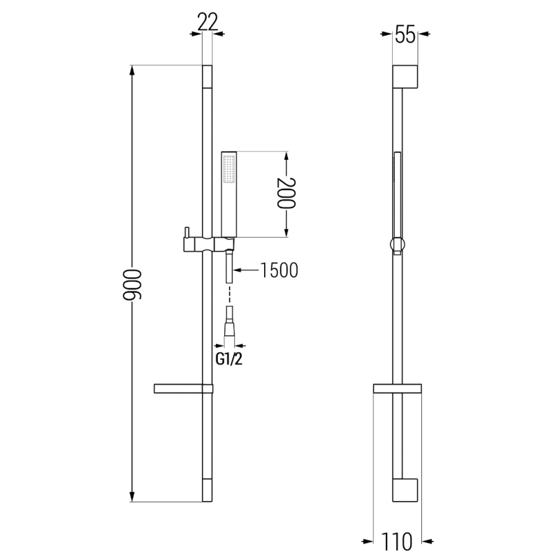 Mexen DS00 fekete zuhanycsúszka készlet - 785004583-70