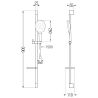 Mexen DS22 sínes zuhany szett, Króm - 785224583-00