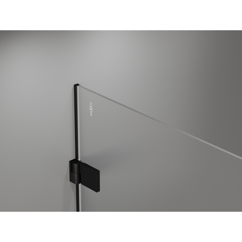 Mexen Lunar-B zuhanykabin balra nyíló ajtóval, 95 x 80 cm, átlátszó, fekete - 832-095-080-70-00-L