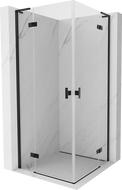 Mexen Mist-H L Duo cabină de duș cu uși batante 85 x 85 cm, transparent, negru - 8A5L-085L-085P-70-00