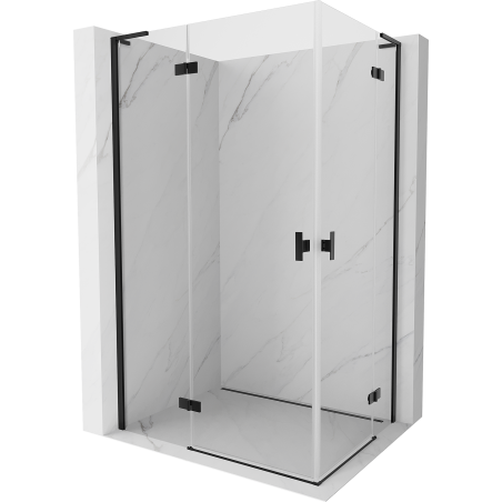 Mexen Mist-H L Duo zuhanykabin tartó 120 x 95 cm, átlátszó, fekete - 8A5L-120L-095P-70-00