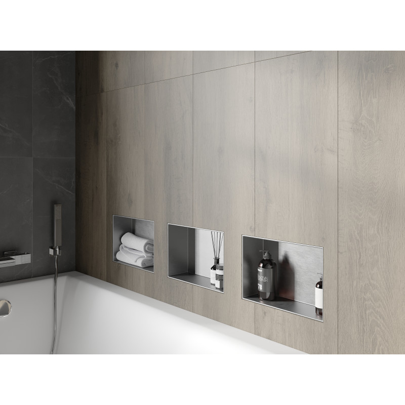 Mexen X-Wall-NR raft încastrat fără flanșă 30 x 20 cm, inox - 1911302010