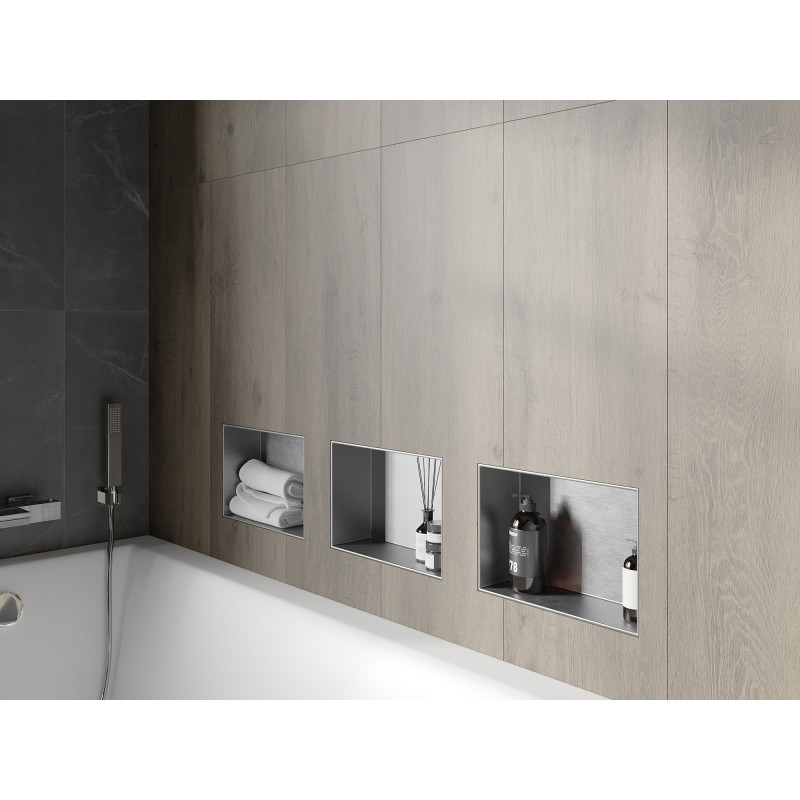 Mexen X-Wall-NR raft încastrat fără margine 30 x 20 cm, inox - 1911302010