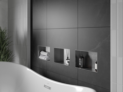 Mexen X-Wall-NR perem nélküli falba süllyesztett polc 30 x 20 cm, inox - 1911302010