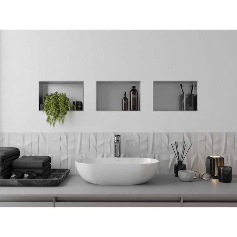 Mexen X-Wall-NR raft nișă fără margine 30 x 20 cm, inox - 1911302010