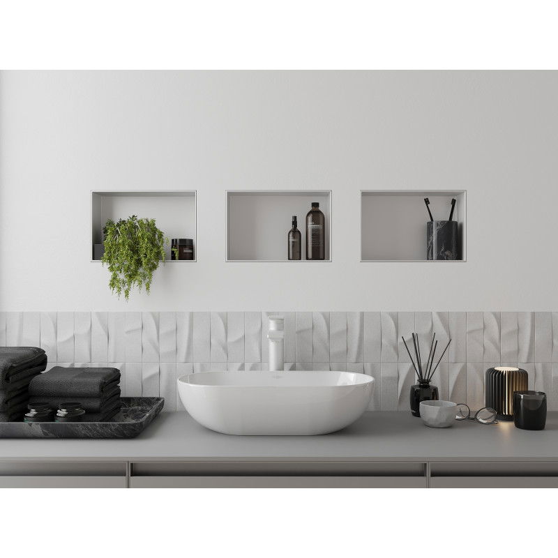 Mexen X-Wall-NR raft încastrat fără flanșă 30 x 20 cm, alb - 1921302010