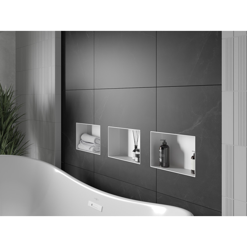 Mexen X-Wall-NR raft încastrat fără flanșă bex, 30 x 20 cm, alb - 1921302010