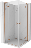 Mexen Mist-H L Duo cabină de duș cu uși batante 70 x 70 cm, transparent, cupru periat - 8A5L-070L-070P-65-00