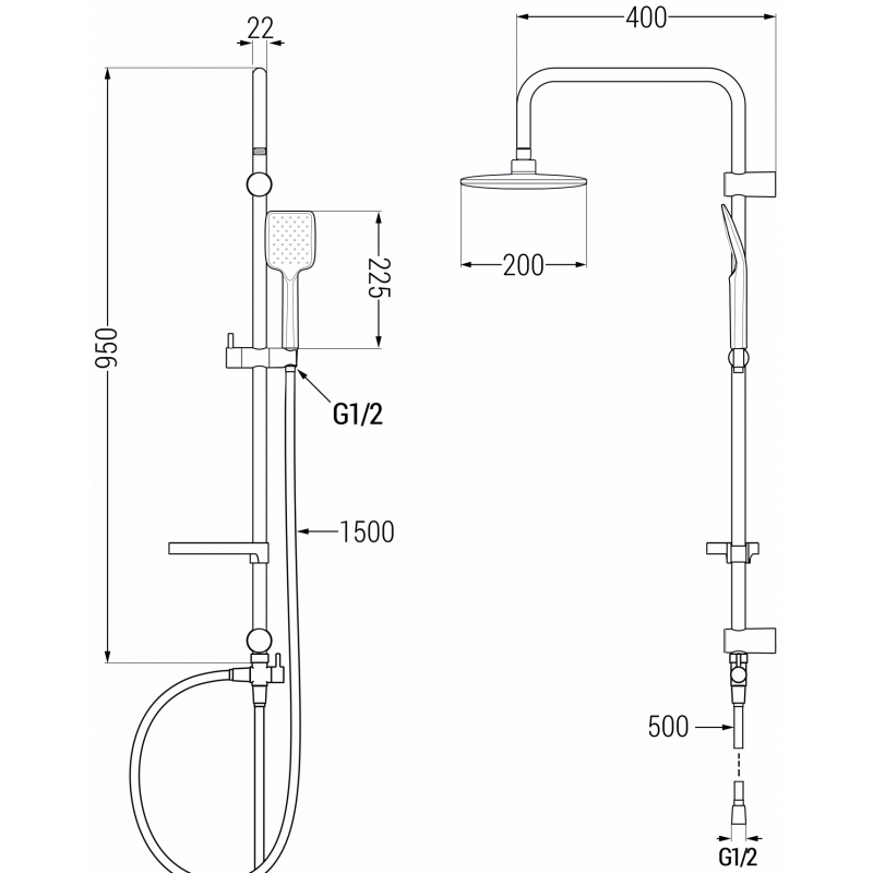 Mexen X62 zuhanyoszlop, arany - 798626291-50