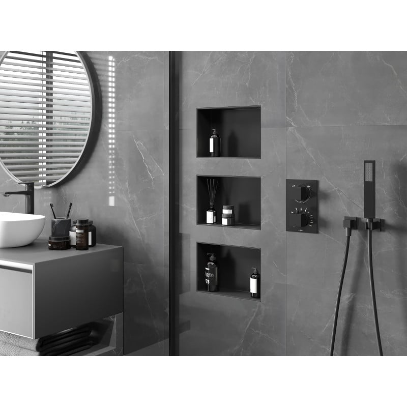 Mexen X-Wall-NR falra szerelhető polc keret nélküli 30 x 20 cm, fekete - 1971302010