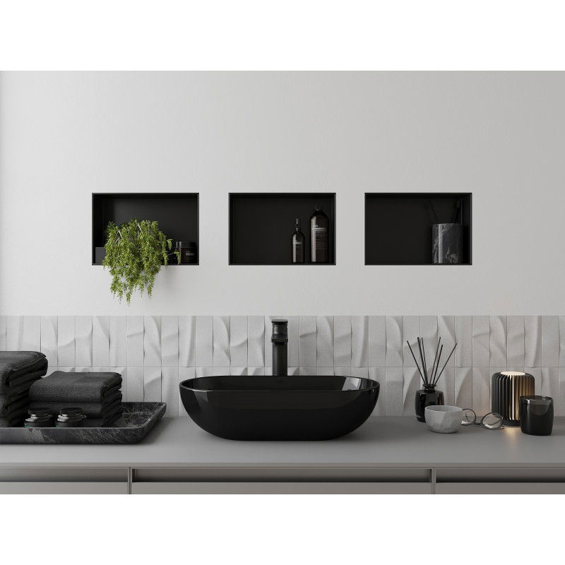 Mexen X-Wall-NR falra szerelhető polc keret nélküli 30 x 20 cm, fekete - 1971302010