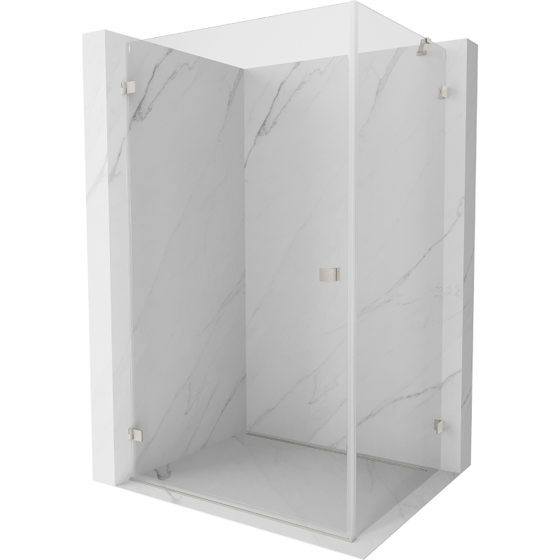 Mexen Lunar-B cabină de duș pivotantă stânga 80 x 70 cm, transparentă, nichel periat - 832-080-070-97-00-L