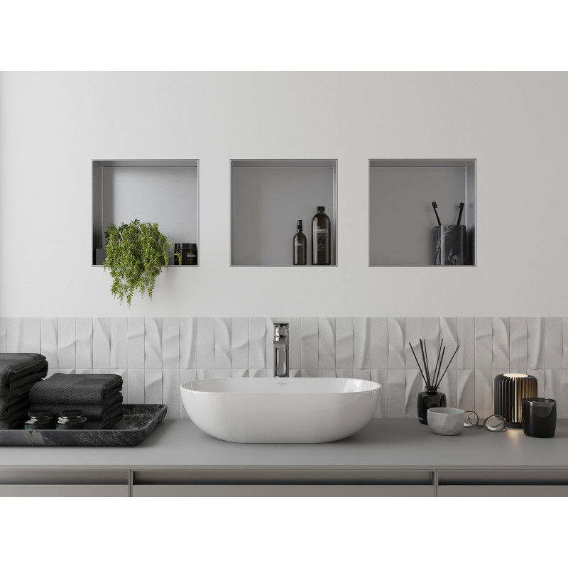 Mexen X-Wall-NR raft încastrat fără flanșă 30 x 30 cm, inox - 1911303010