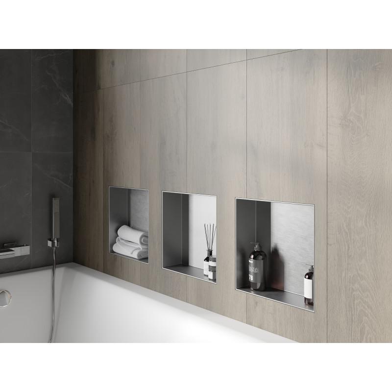 Mexen X-Wall-NR perem nélküli fülkepolc 30 x 30 cm, inox - 1911303010