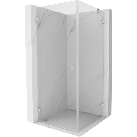 Mexen Lunar-B cabină de duș rabatabilă stânga 90 x 90 cm, transparent, nichel periat - 832-090-090-97-00-L