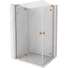 Mexen Mist-H L Duo 70 x 90 cm-es nyíló zuhanykabin, átlátszó, csiszolt réz - 8A5L-070L-090P-65-00