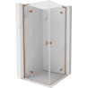 Mexen Mist-H L Duo 95 x 95 cm-es, átlátszó, csiszolt réz zuhanykabin - 8A5L-095L-095P-65-00