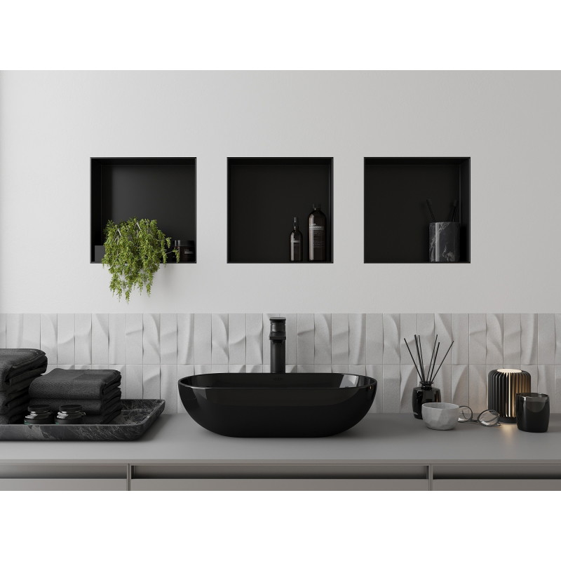 Mexen X-Wall-NR raft nișă fără flanșă 30 x 30 cm, negru - 1971303010