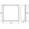 Mexen X-Wall-NR fali fali párkány perem nélkül 30 x 30 cm, inox - 1911303010