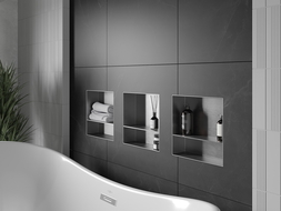 Mexen X-Wall-NR raft încastrat fără guler de mascare prevăzut cu un raft 30 x 30 cm, inox - 1911303010S Mexen X-Wall-NR raft încastrat fără guler de mascare prevăzut cu un raft 30 x 30 cm, inox - 1911303010S