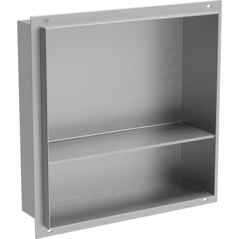 Mexen X-Wall-NR falc nélküli süllyesztett polc 30 x 30 cm, inox - 1911303010S