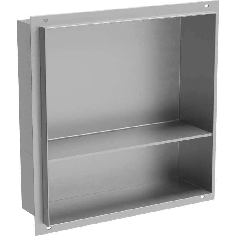 Mexen X-Wall-NR raft de nișă fără flanșă cu raft 30 x 30 cm, inox - 1911303010S